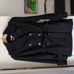 Wool double breasted belted peacoat